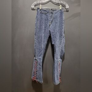 Vintage Guess Jeans Stretch Maroon Laces Side Y2K 00s Made in Thailand Size 24